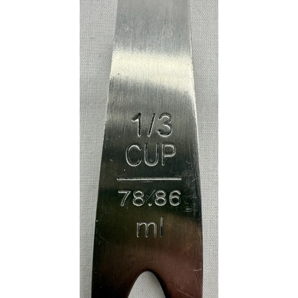 Lindy's MPC4 Stainless Steel Measuring Cup Spoons 3 Pc Set‎ 1/8 1/4 1/3 Cup 8.5